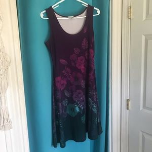 Cow Cow Ombre Flowers Tank Top Dress